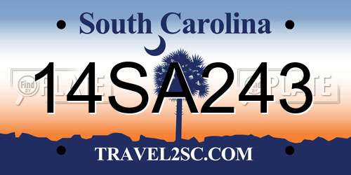 14SA243 South Carolina License Plate