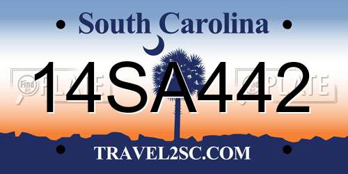 14SA442 South Carolina License Plate