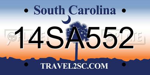14SA552 South Carolina License Plate