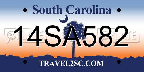 14SA582 South Carolina License Plate