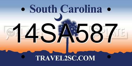 14SA587 South Carolina License Plate