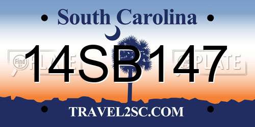 14SB147 South Carolina License Plate