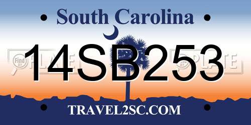14SB253 South Carolina License Plate