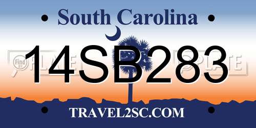 14SB283 South Carolina License Plate