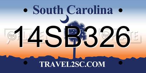 14SB326 South Carolina License Plate