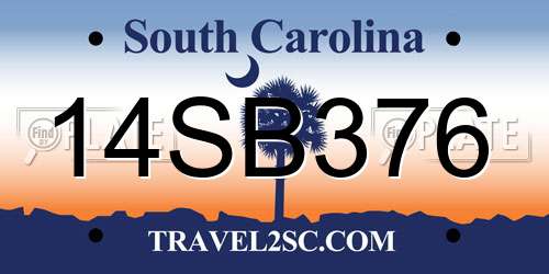 14SB376 South Carolina License Plate