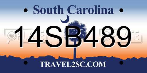 14SB489 South Carolina License Plate
