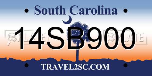 14SB900 South Carolina License Plate
