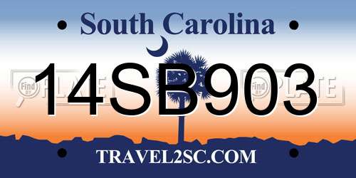 14SB903 South Carolina License Plate