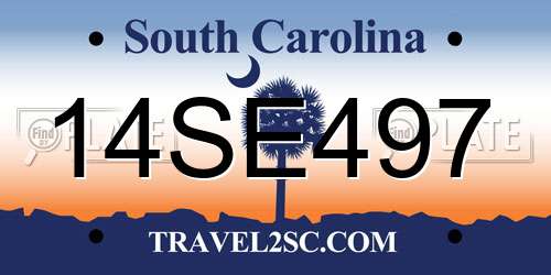 14SE497 South Carolina License Plate