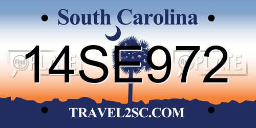 14SE972 South Carolina License Plate