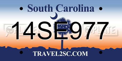 14SE977 South Carolina License Plate