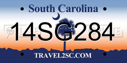 14SG284 South Carolina License Plate
