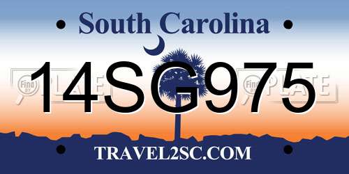 14SG975 South Carolina License Plate