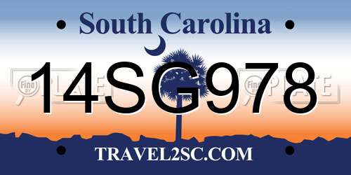 14SG978 South Carolina License Plate