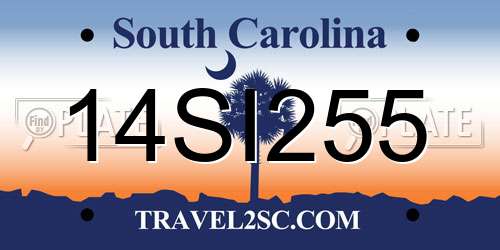 14SI255 South Carolina License Plate