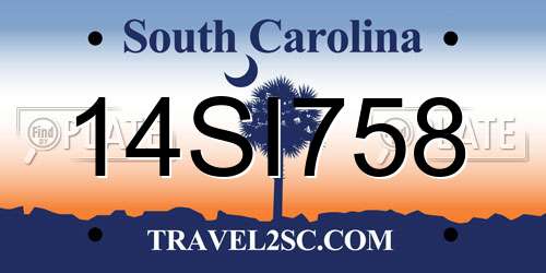 14SI758 South Carolina License Plate