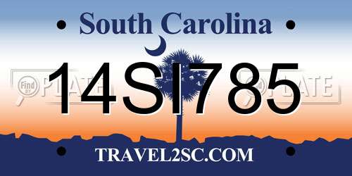 14SI785 South Carolina License Plate