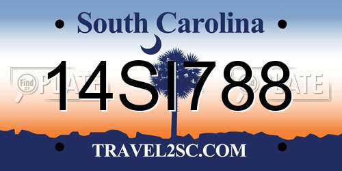 14SI788 South Carolina License Plate