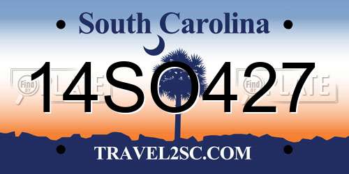 14SO427 South Carolina License Plate