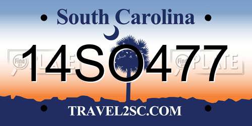 14SO477 South Carolina License Plate