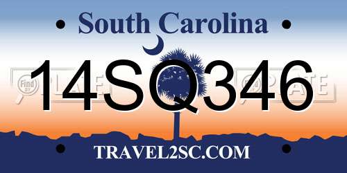 14SQ346 South Carolina License Plate