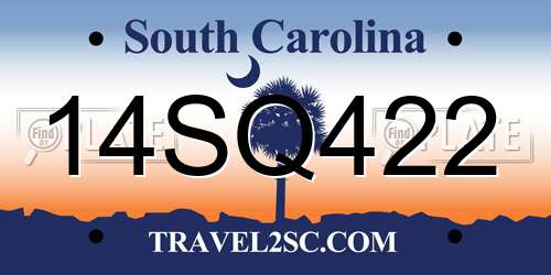 14SQ422 South Carolina License Plate