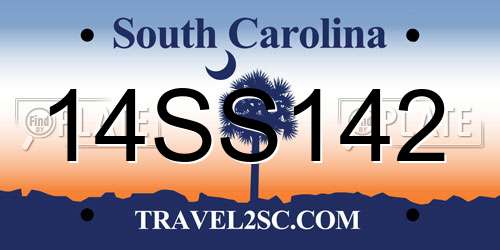 14SS142 South Carolina License Plate