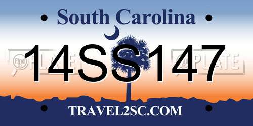 14SS147 South Carolina License Plate