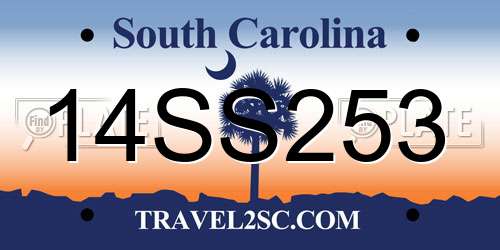 14SS253 South Carolina License Plate