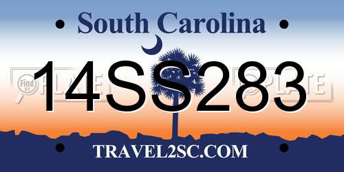 14SS283 South Carolina License Plate