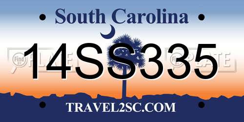 14SS335 South Carolina License Plate