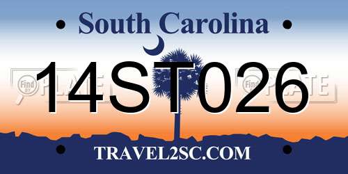 14ST026 South Carolina License Plate