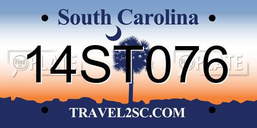 14ST076 South Carolina License Plate