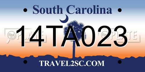 14TA023 South Carolina License Plate