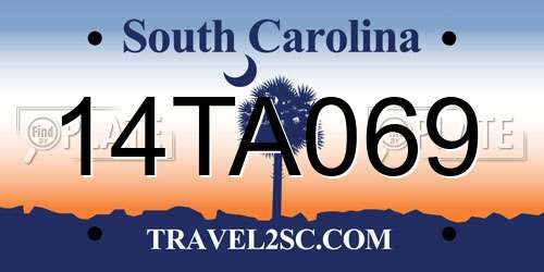 14TA069 South Carolina License Plate