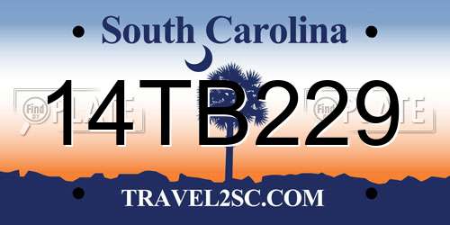 14TB229 South Carolina License Plate