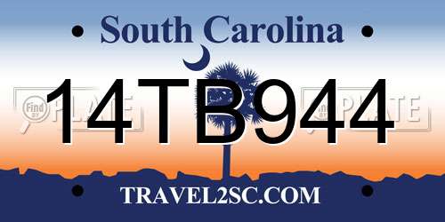 14TB944 South Carolina License Plate