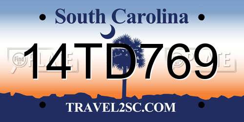 14TD769 South Carolina License Plate