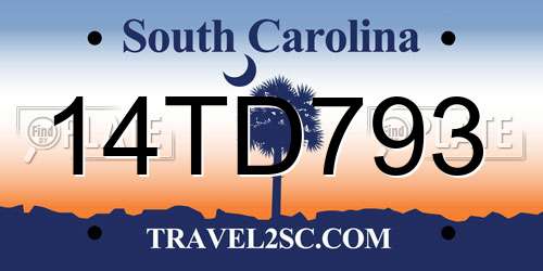 14TD793 South Carolina License Plate