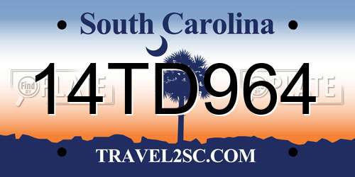 14TD964 South Carolina License Plate