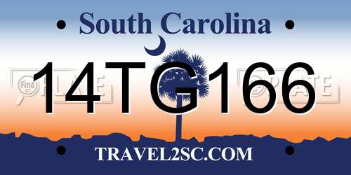 14TG166 South Carolina License Plate