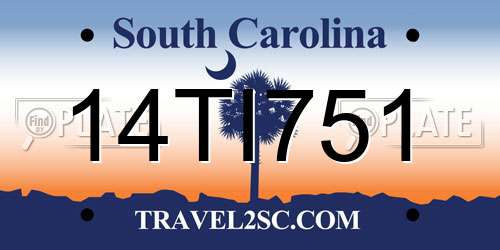 14TI751 South Carolina License Plate