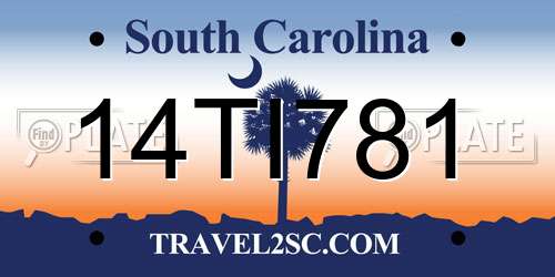 14TI781 South Carolina License Plate