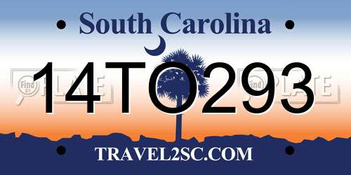 14TO293 South Carolina License Plate