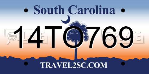 14TO769 South Carolina License Plate