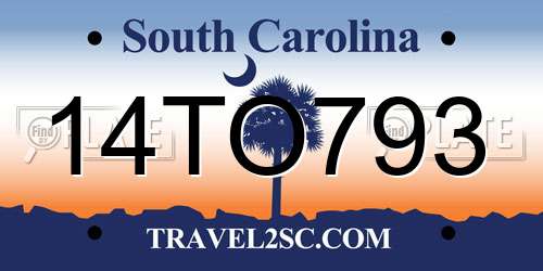 14TO793 South Carolina License Plate