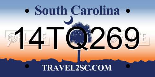 14TQ269 South Carolina License Plate