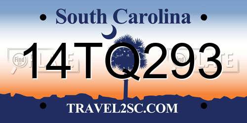 14TQ293 South Carolina License Plate