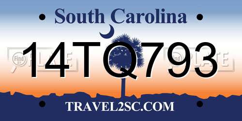 14TQ793 South Carolina License Plate